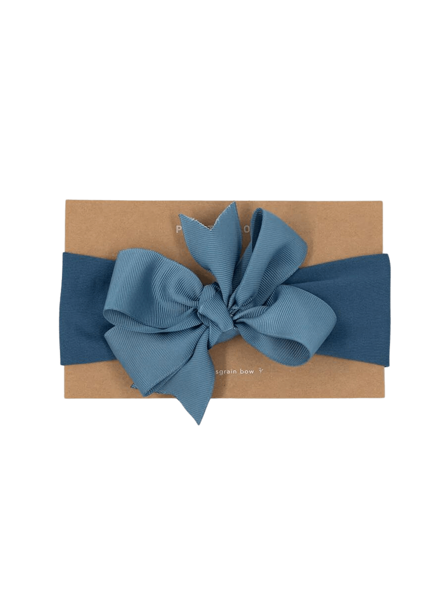 Blue Grosgrain Bow Headband - Kit James