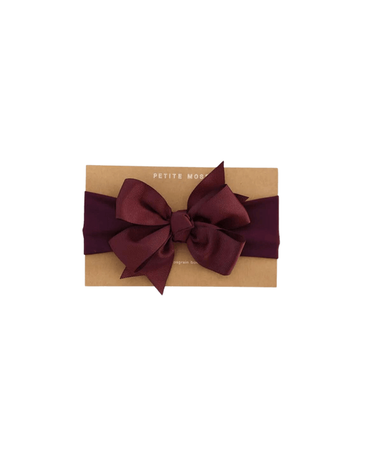 Burgundy Grosgrain Bow Headband - Kit James