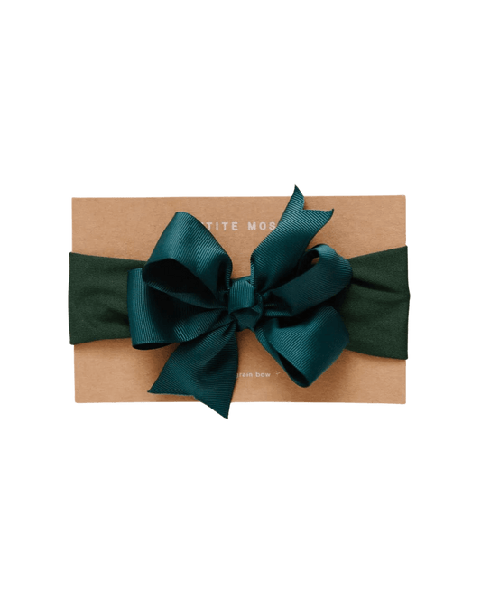 Classic Grosgrain Bow Headband - Kit James -  Christmas Green