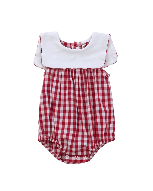 Nautical Gingham Romper - Kit James - Red