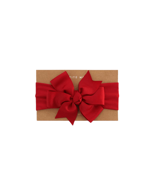 Classic Grosgrain Bow Headband - Kit James - Christmas Red