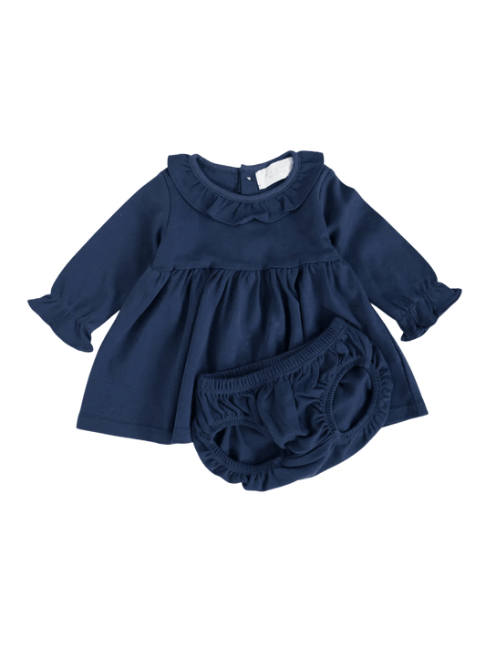 Pima Cotton Heidi Infant Dress Navy- Kit James